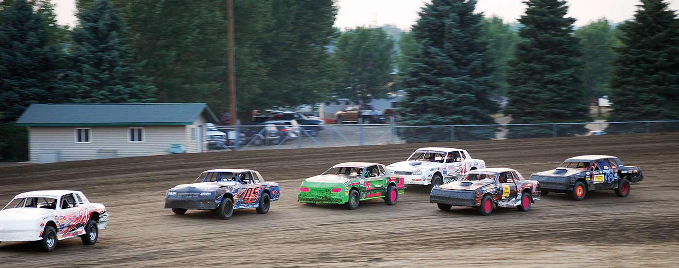 stock cars on race track